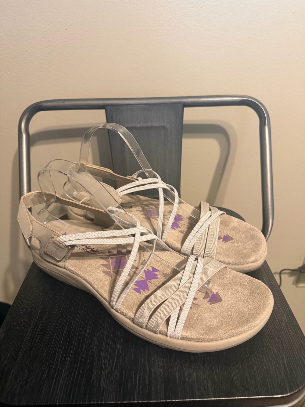 Skechers Reggae Slim Takes Two Memory Foam Sandals Size 11